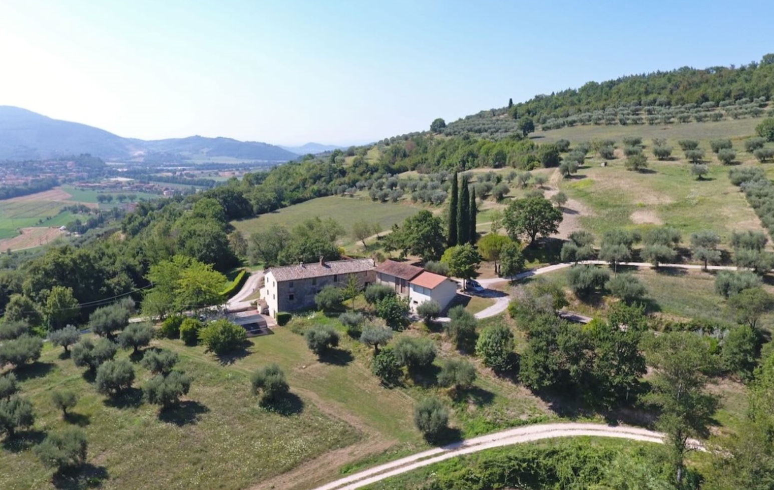 Stay View over the olive groves and hills of Umbria