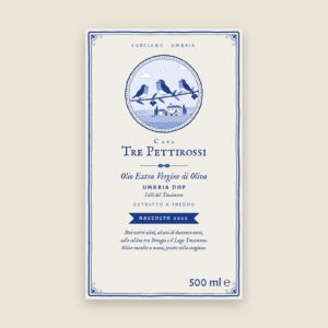 Extra virgin olive oil label, 500 ml, front