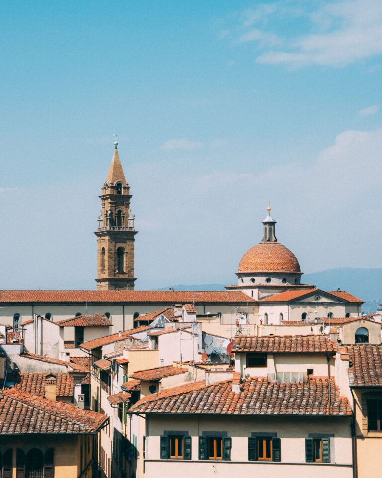 The dome of the Duomo and the rooftops of Florence